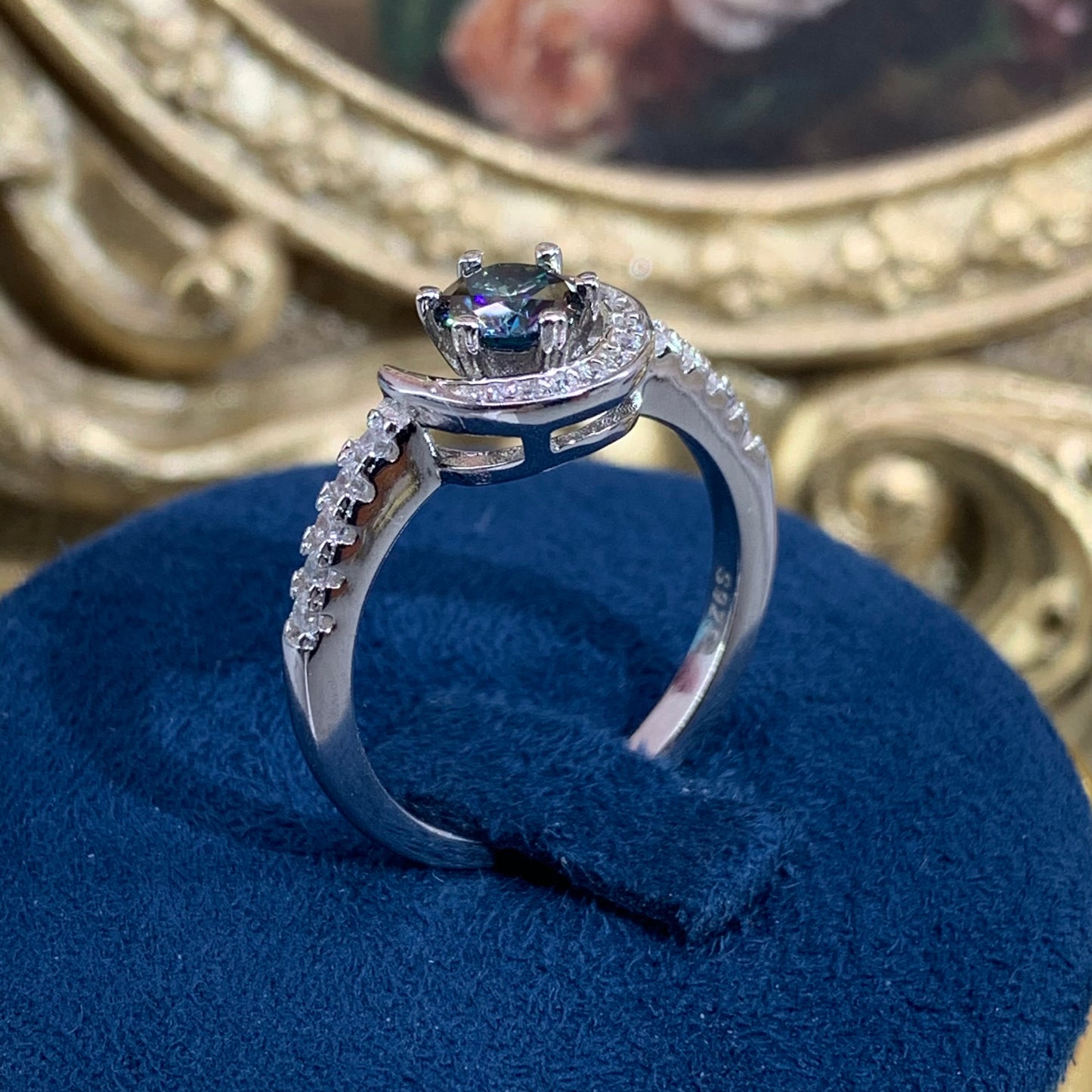 (Cynthia) 0.5CT Moissanite 925 Sterling Silver Ring