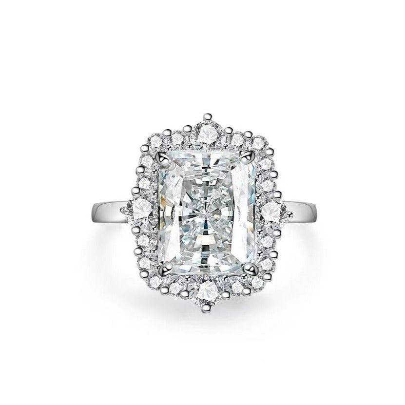 (Callie)「Buy 1 get 2 band ring or 1 necklace for free」4CT moissanite 925 Sterling Silver Ring
