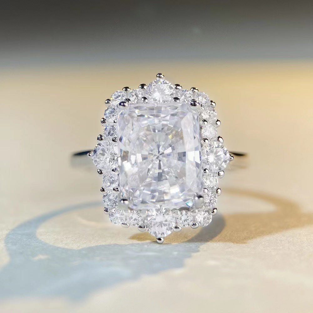 (Callie)「Buy 1 get 2 band ring or 1 necklace for free」4CT moissanite 925 Sterling Silver Ring