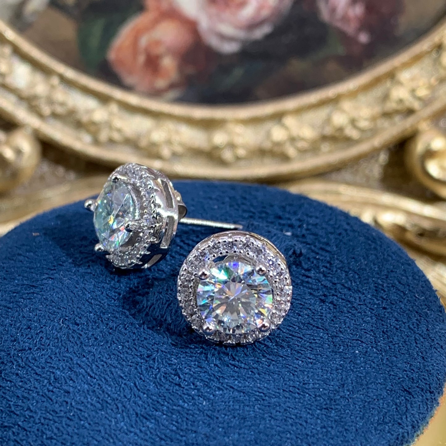 1CT S925 sterling silver Moissanite earings