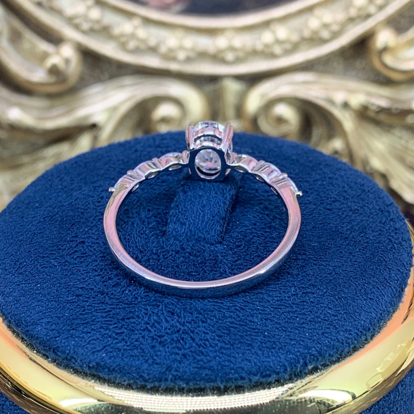 (Lee)「Buy 1 get 1 band ring for free」1-2CT Moissanite 925 Sterling Silver Ring