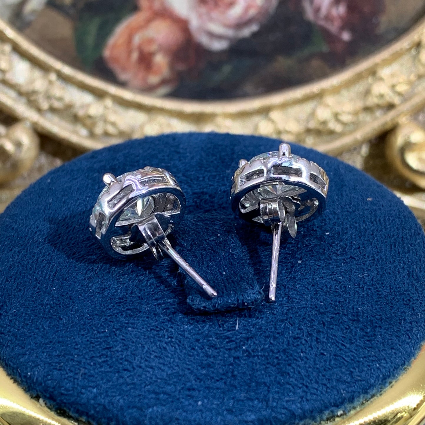 1CT S925 sterling silver Moissanite earings