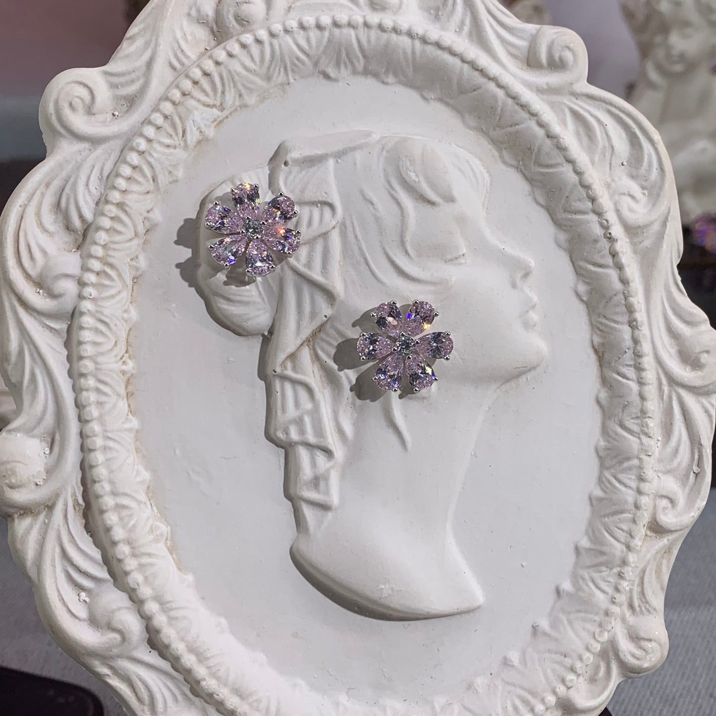 S925 sterling silver Cube Zircon earings