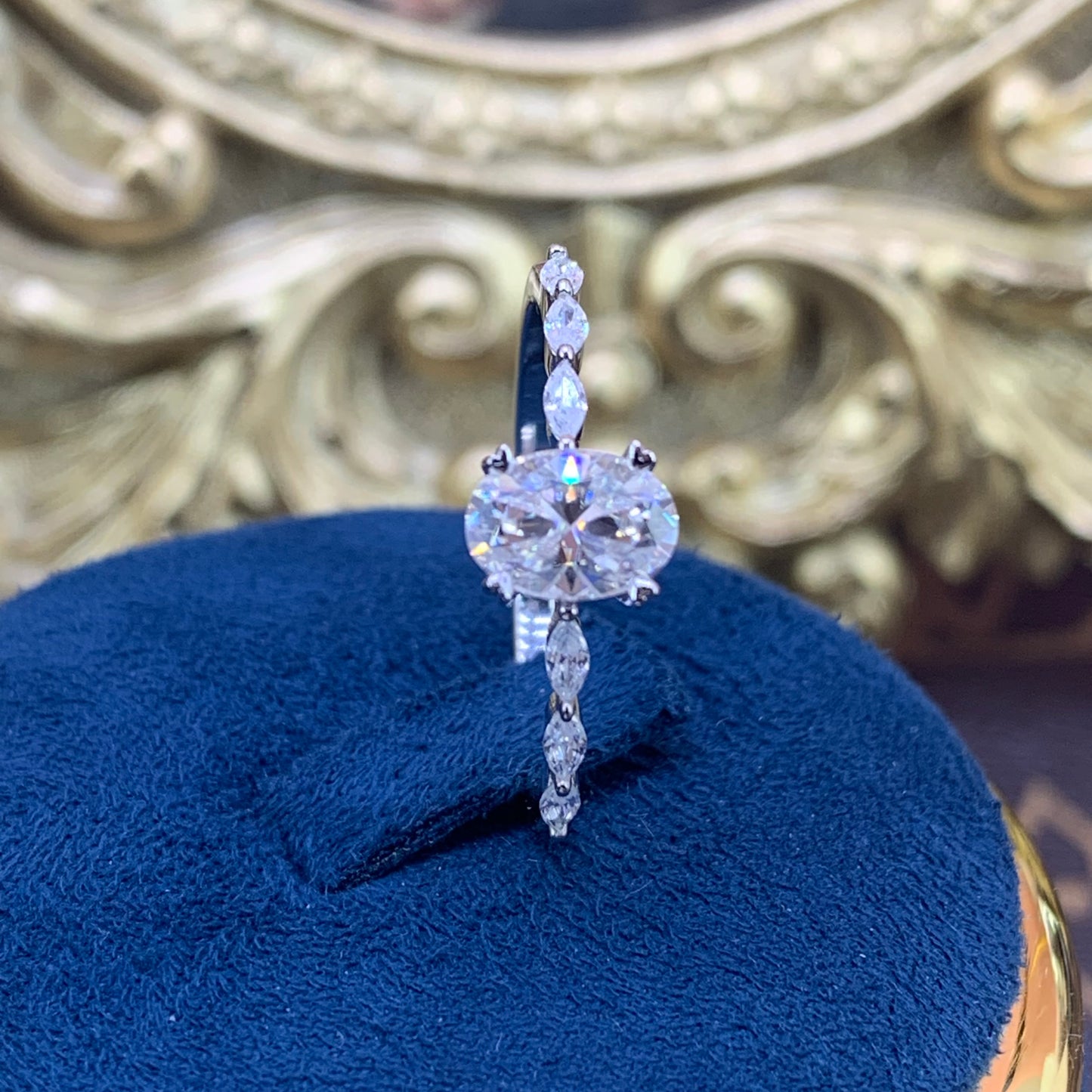 (Lee)「Buy 1 get 1 band ring for free」1-2CT Moissanite 925 Sterling Silver Ring