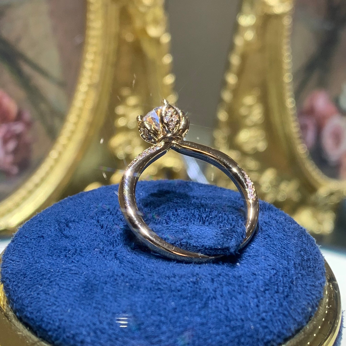 (Gardenia) 「Buy 1 get 1 band ring for free」1CT 18K gold plated Moissanite ring