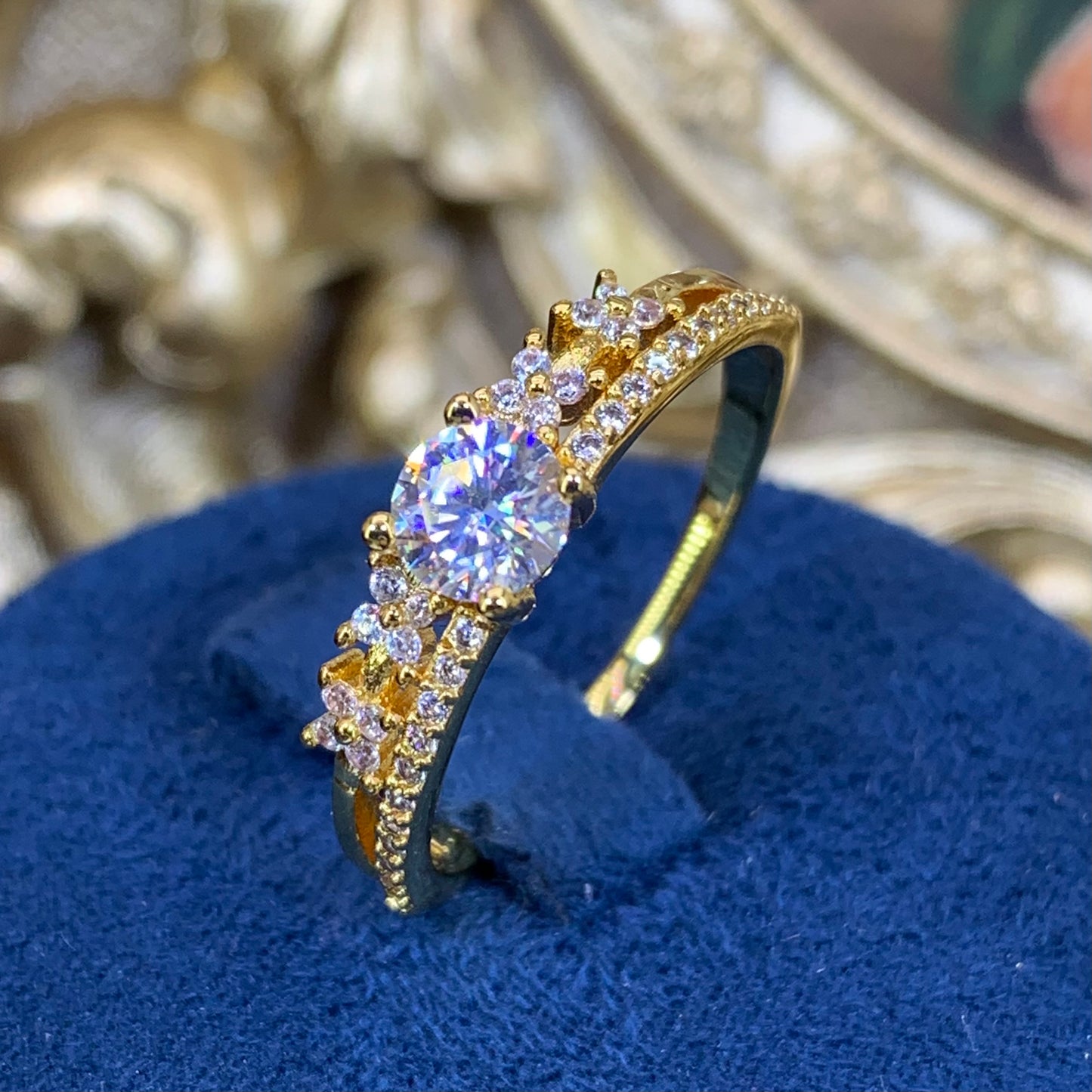 (Lia) rose gold 18K plated 0.5CT Moissanite gemstone ring