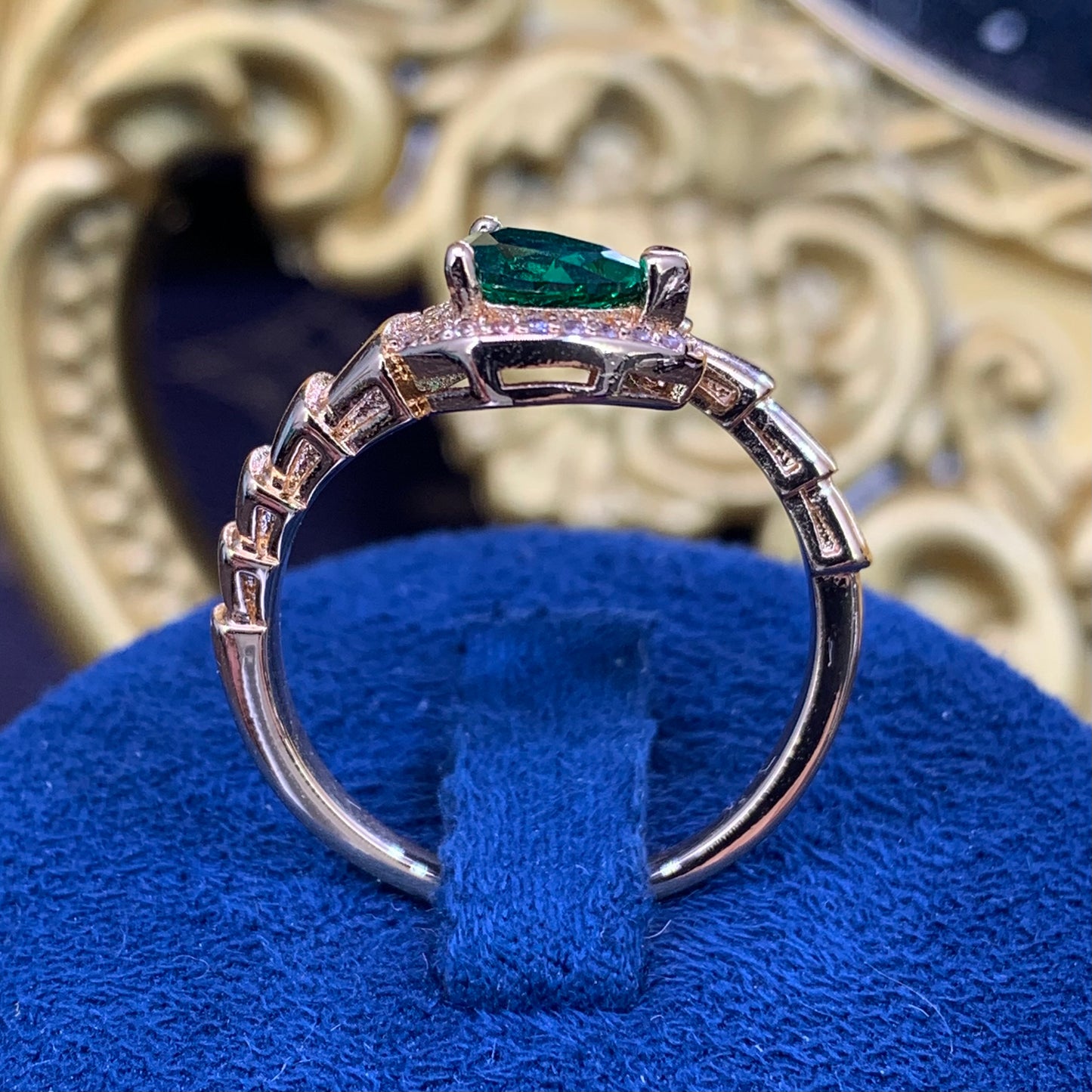 (Snake) rose gold 18K plated 1CT Artificial Ring
