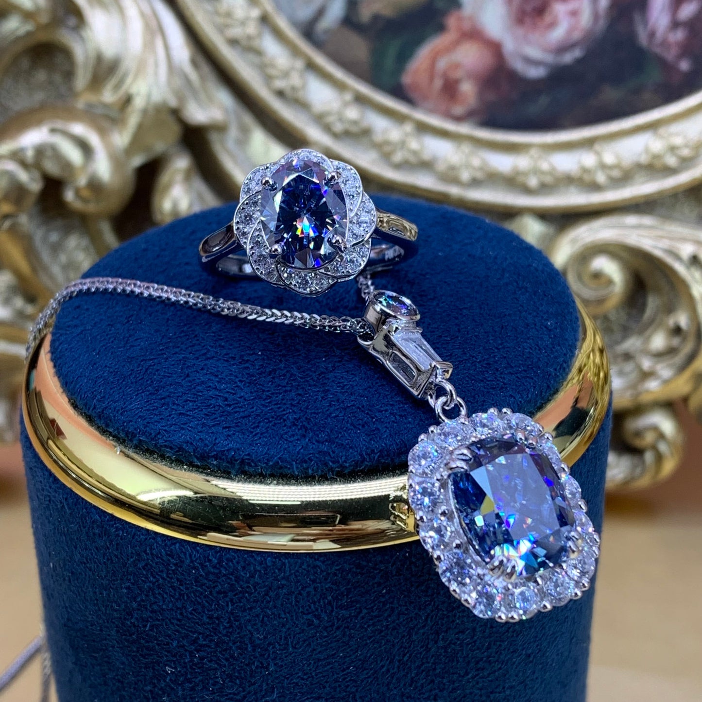 (Doreen)「Buy 1 set get 1 set for free」7CT total Moissanite 925 Sterling Silver set