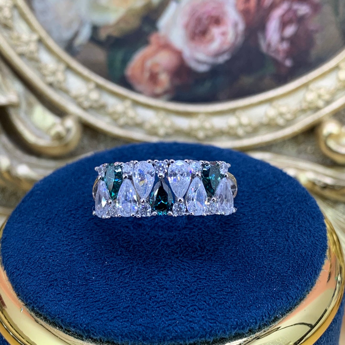 (Gemma) 「Buy 1 get 1 ring and a necklace for free」4CT Moissanite Gemstone 925 Sterling Silver Ring Set