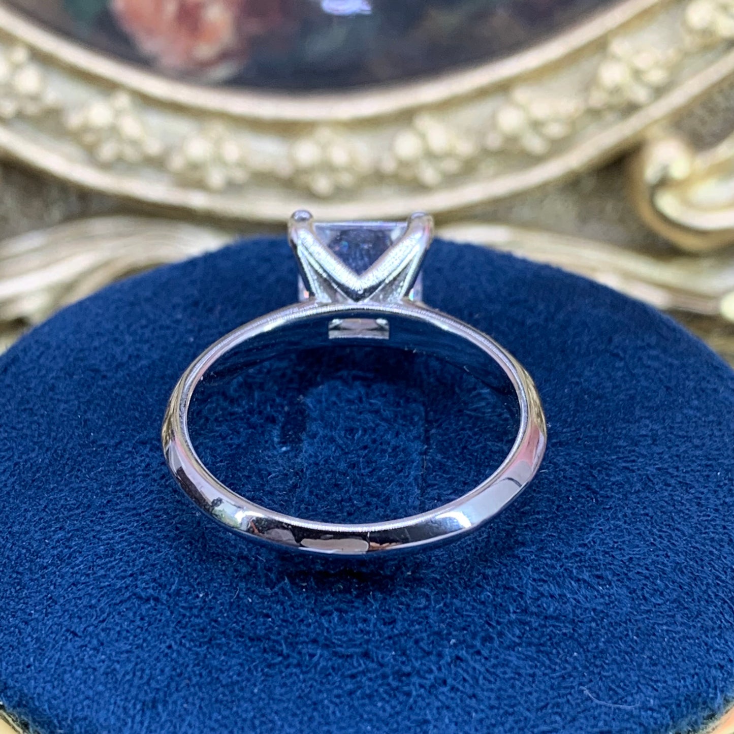 (Grace)「Buy 1 get 1band ring for free」2ct 925 silver pricess cutting moissanite ring
