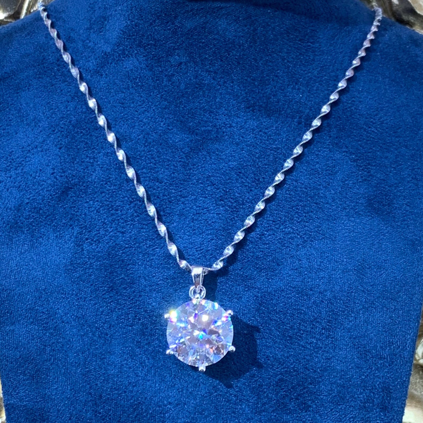(Erica) 10CT Moissanite 925 sterling silver necklace