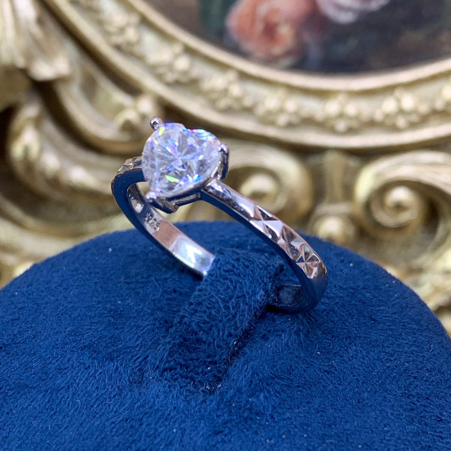 (Judy) 「Buy 1 get 1 band ring for free」1CT Moissanite 925 Sterling Silver Ring