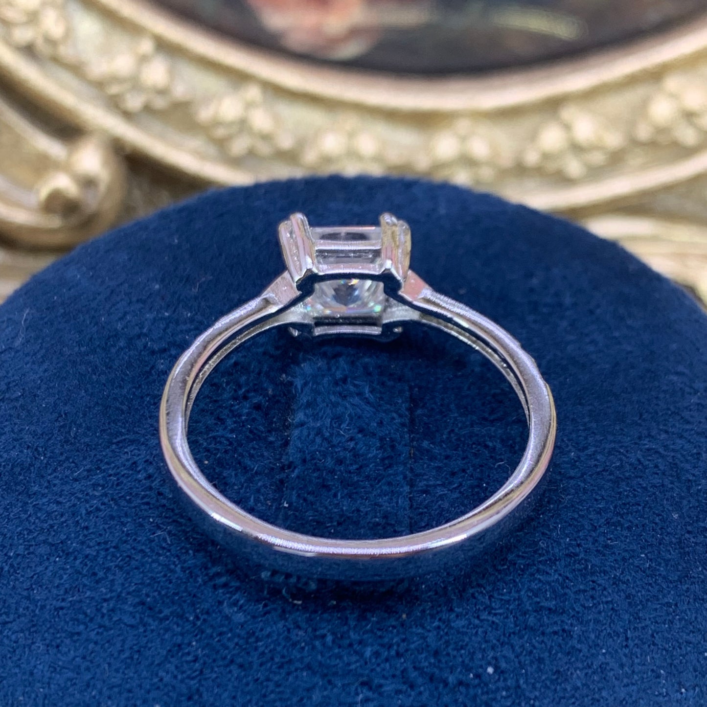 (Fanny)「Buy 1 get 1 band ring for free」 1CT Moissanite 925 Sterling Silver Ring