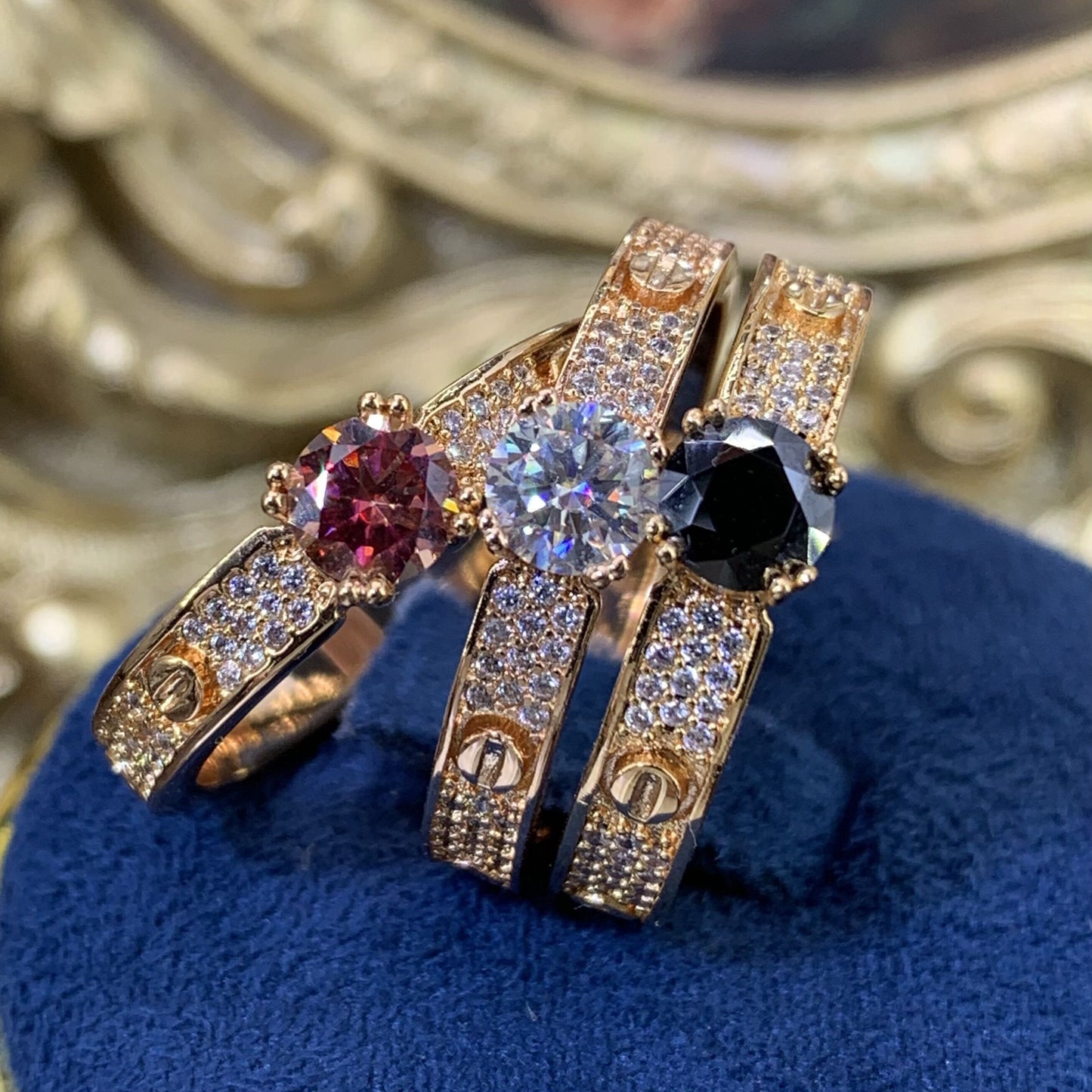 (Carys) 0.5CT moissanite rose gold 18K plated ring