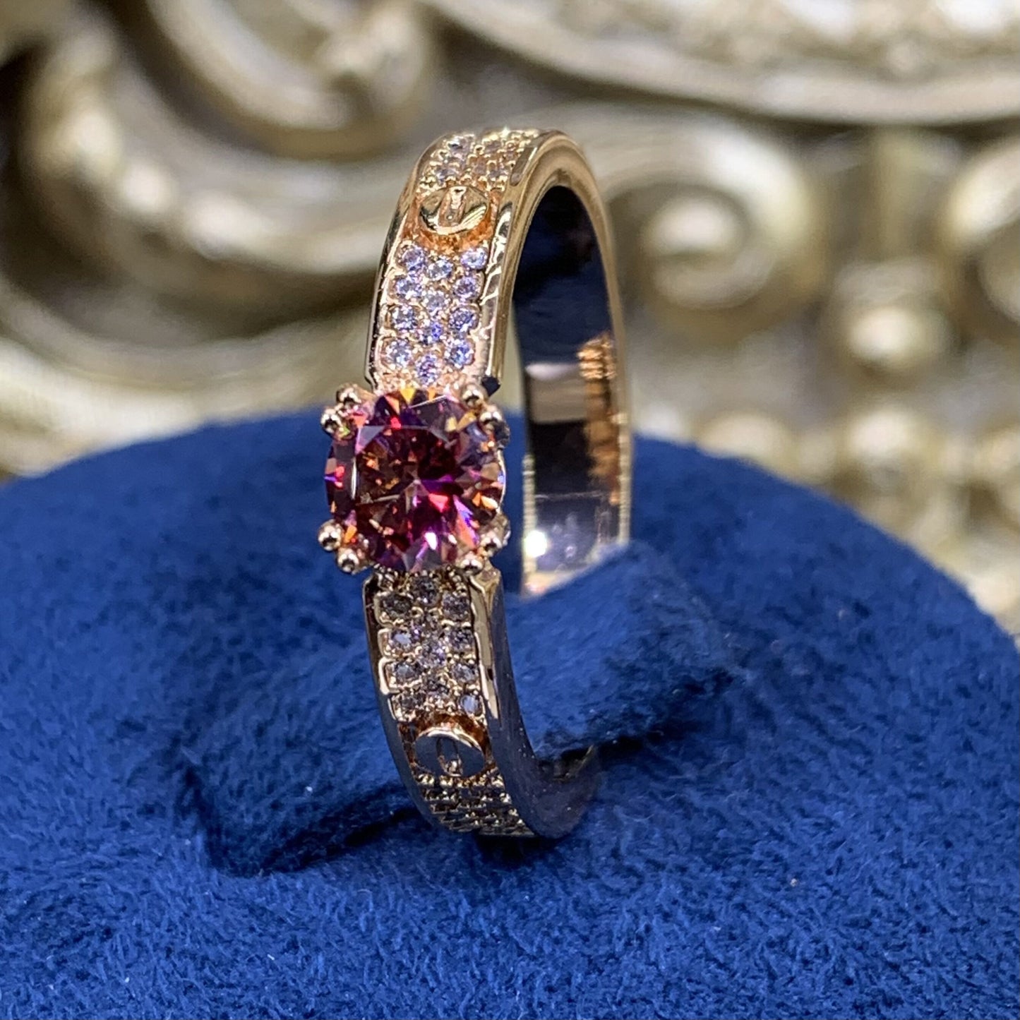 (Carys) 0.5CT moissanite rose gold 18K plated ring