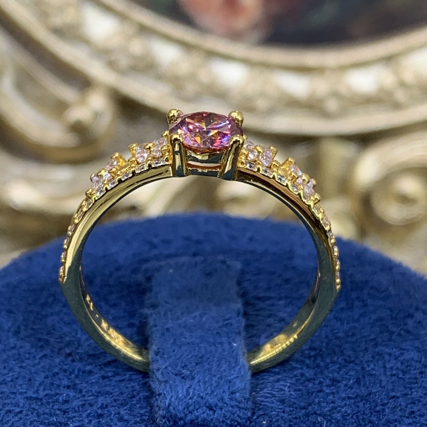 (Lia) rose gold 18K plated 0.5CT Moissanite gemstone ring