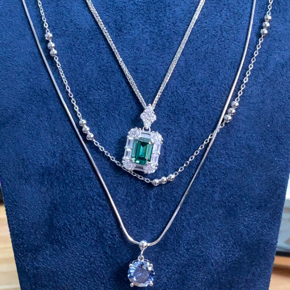 「Buy 1 get 1 band for free」2CT Moissanite 925 sterling silver necklace