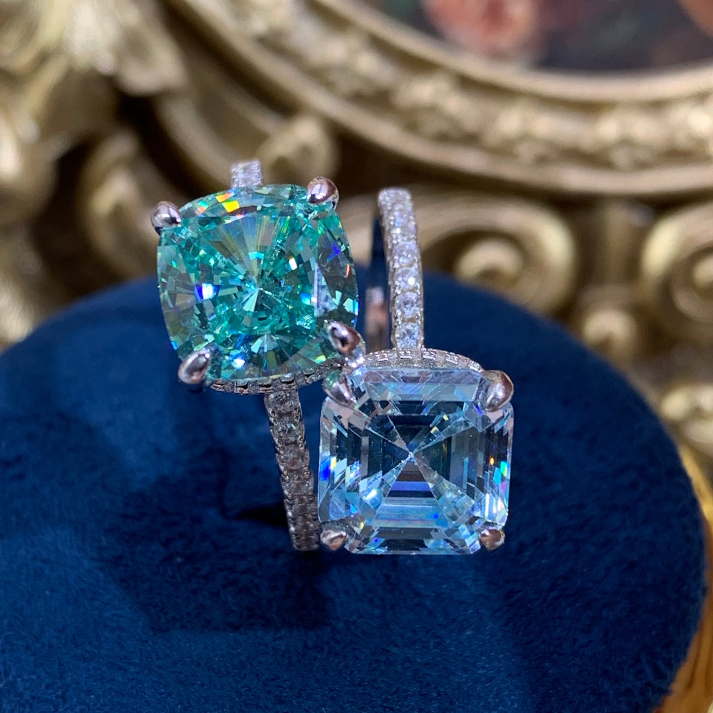 (Lana) 「Buy 1 get 1 band ring for free」3.5CT Artificial Gemstone S925 Ring