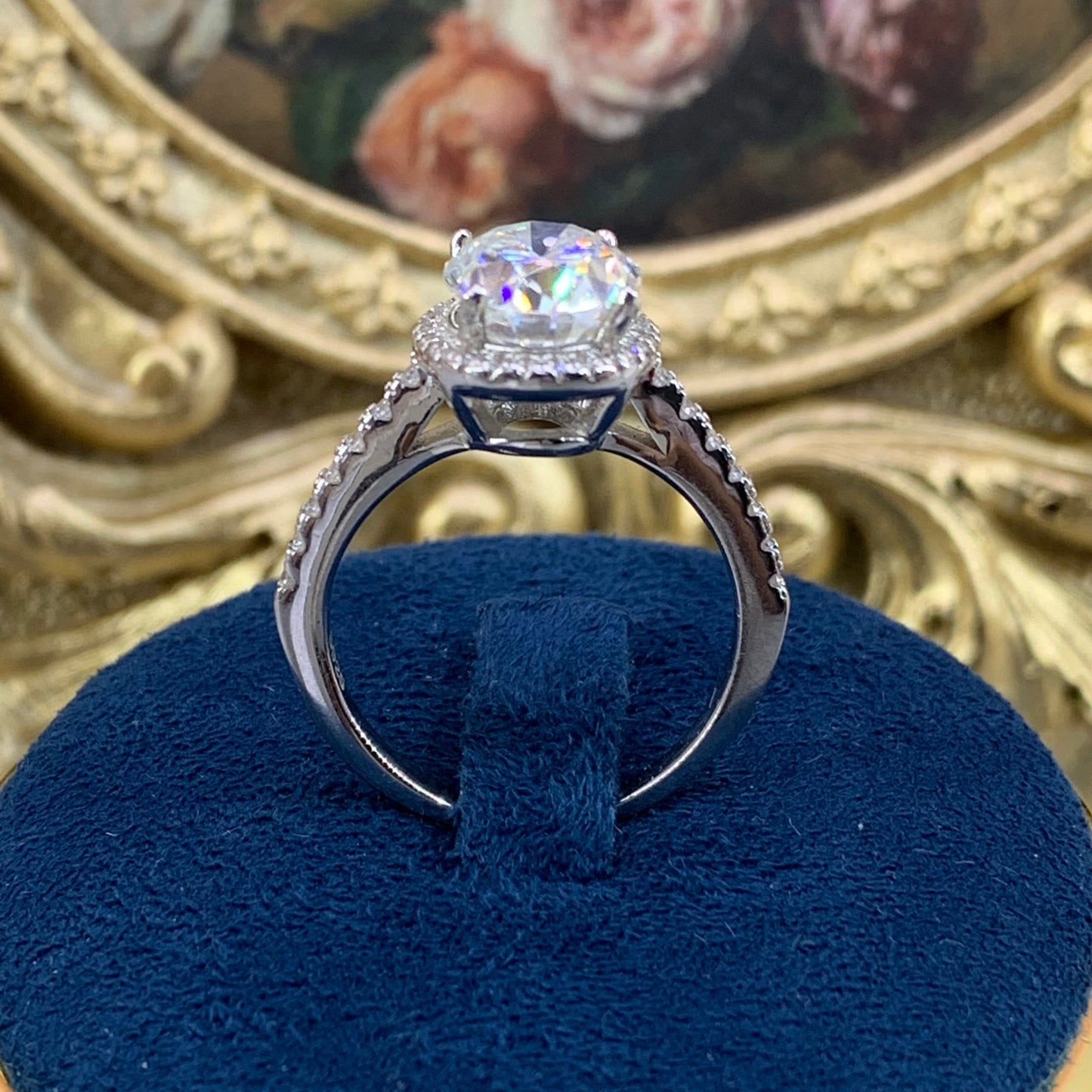 (OLIVIA) 「Buy 1 get 2 band ring or 1 necklece for free」3CT Moissanite Gemstone 925 Sterling Silver Ring