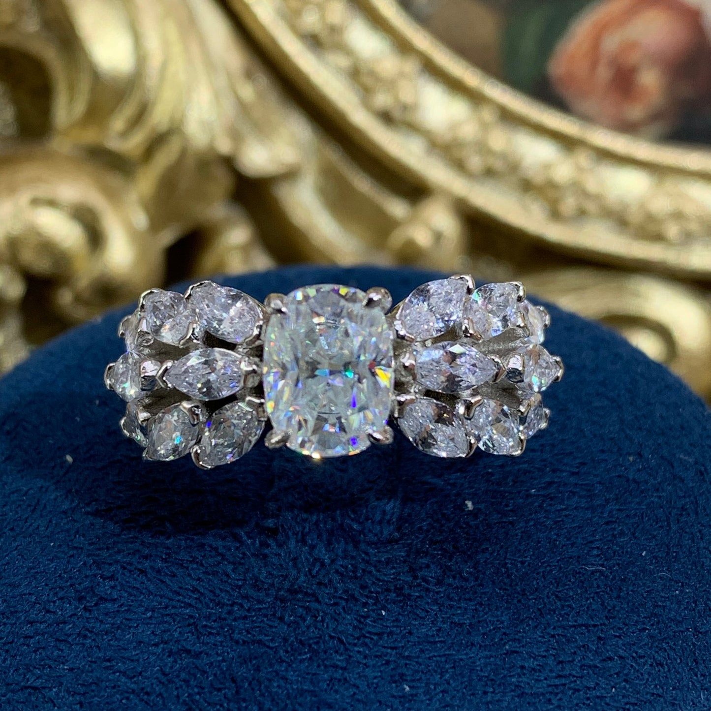 (Bertha)「Buy 1 get 1 band ring for free」 1.5CT Moissanite 925 Sterling Silver Ring