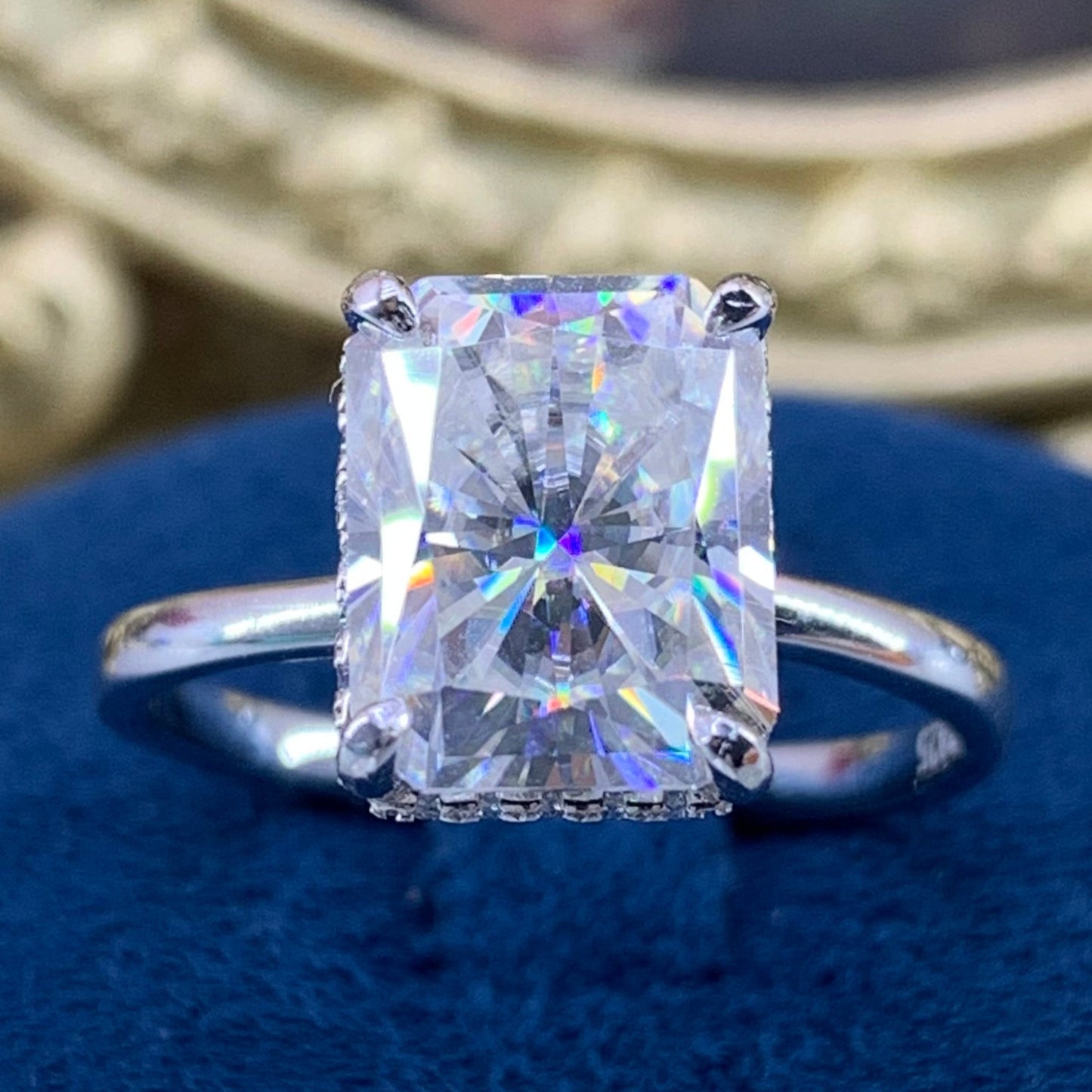 (Luna)「Buy 1 get 2 band ring or necklace for free」 4CT Moissanite 925 Sterling Silver Ring