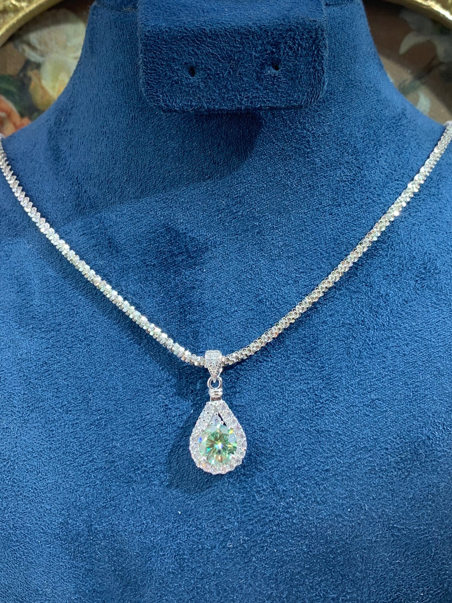 1CT 925 sterling silver moissanite necklace