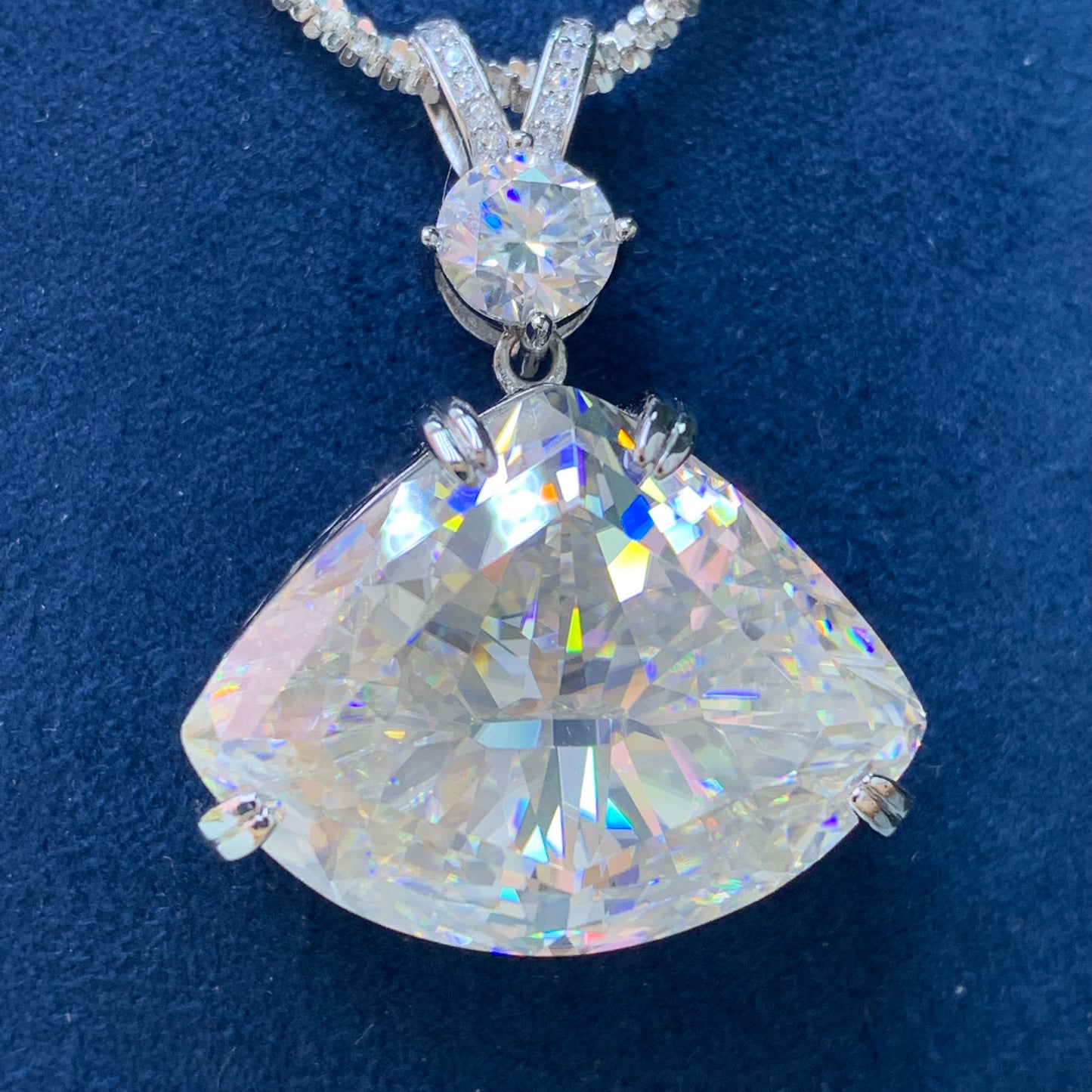 「Buy 1 get 1 ring 1 earrings and 1 necklace for free」36CT Moissanite 925 Sterling Silver necklace