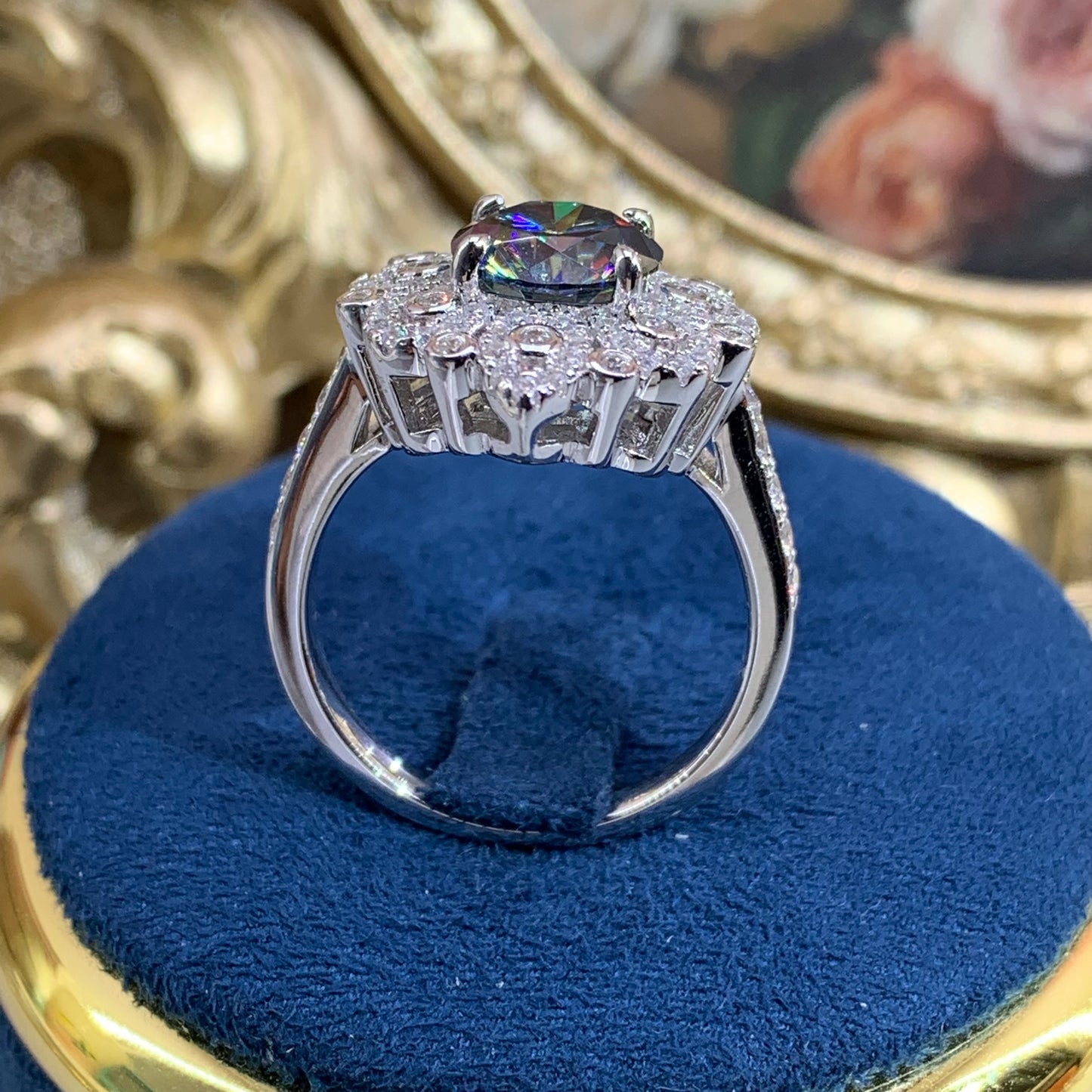(Dahlia) 「Buy 1 get 1 Necklaces for free」2CT moissanite 925 Sterling Silver ring