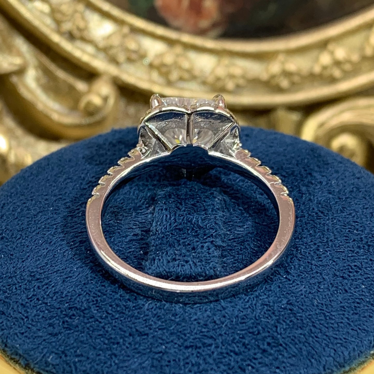 (WISH) 「Buy 1 get 2 heart band ring for free」2CT Moissanite Gemstone 925 Sterling Silver Ring