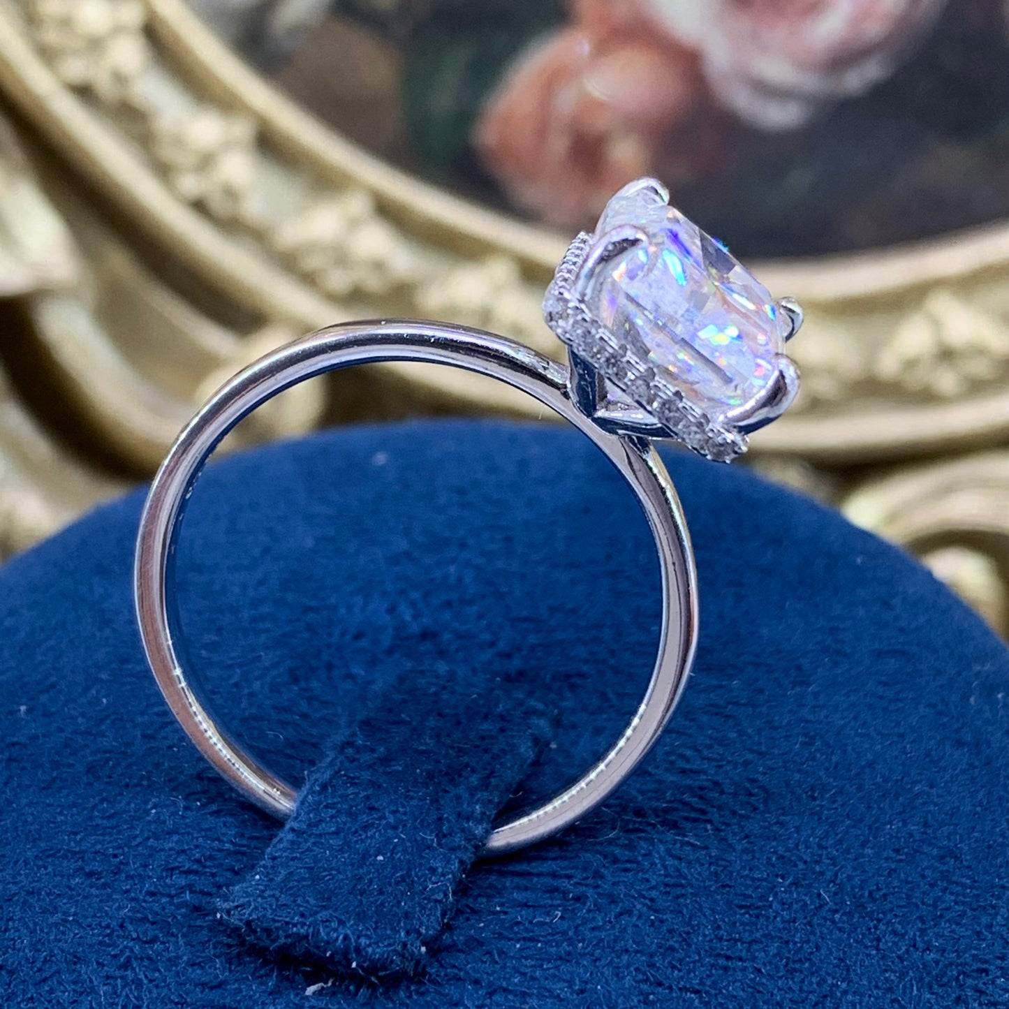 (Luna)「Buy 1 get 2 band ring or necklace for free」 4CT Moissanite 925 Sterling Silver Ring