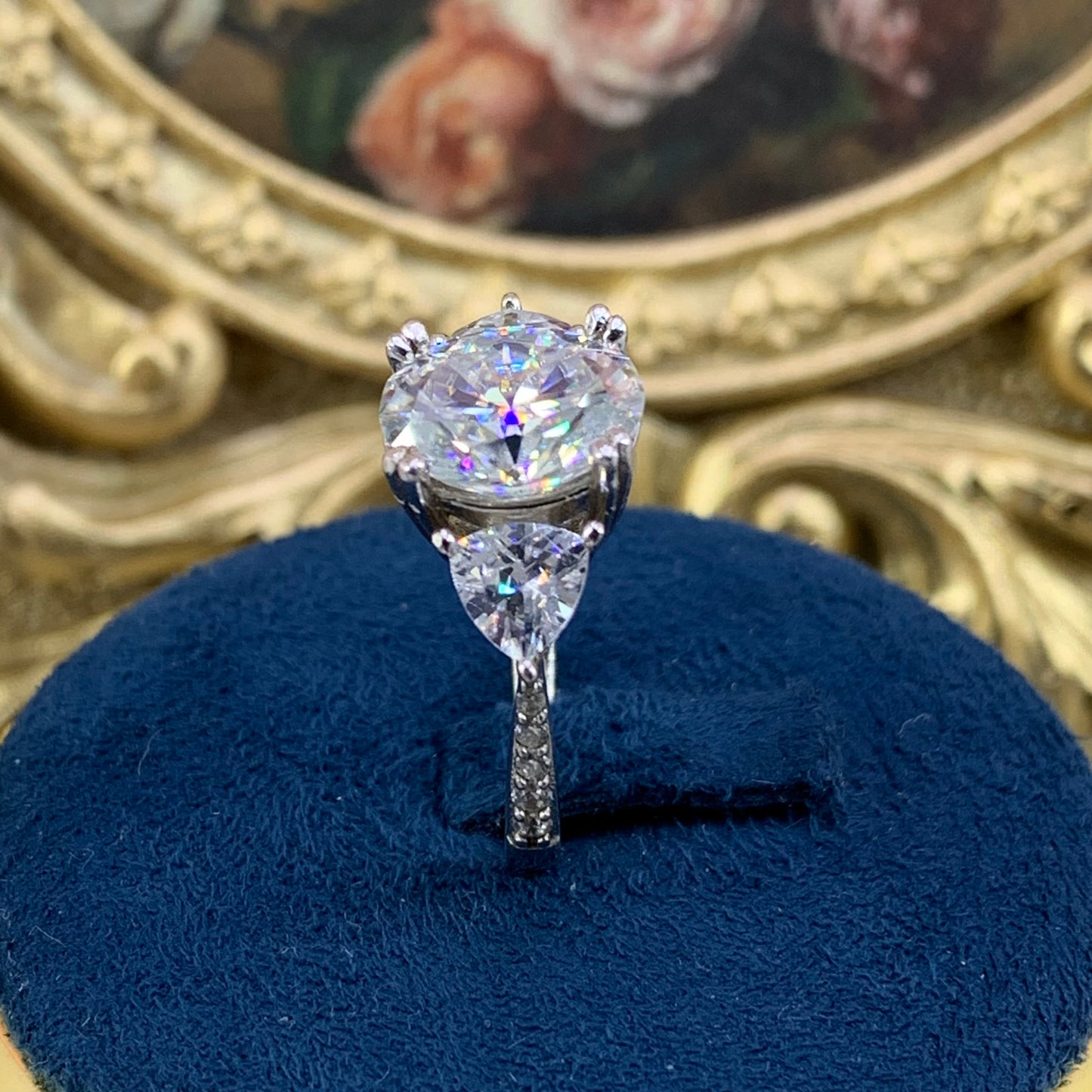 (Rebecca)「Buy 1 get 1or 1 necklace for free」 3CT Moissanite 925 Sterling Silver Ring