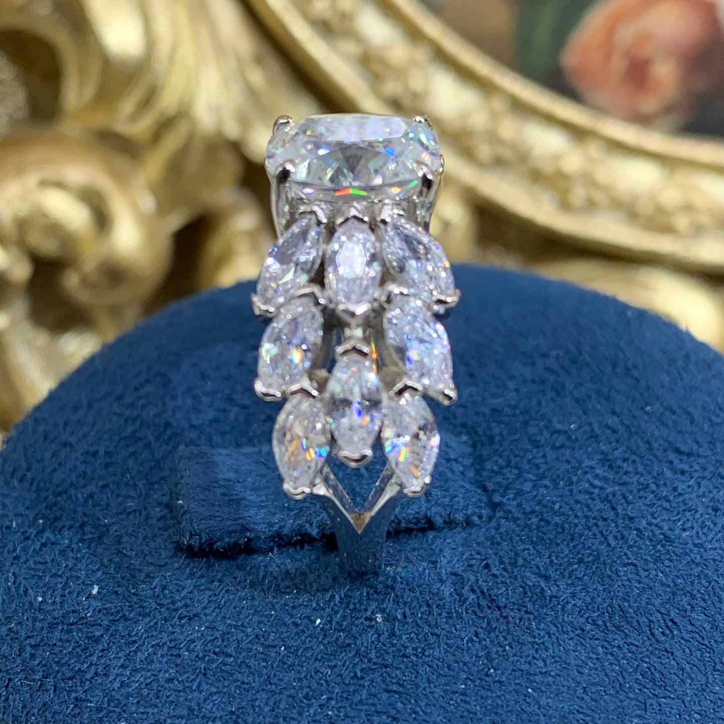 (Bertha)「Buy 1 get 1 band ring for free」 1.5CT Moissanite 925 Sterling Silver Ring