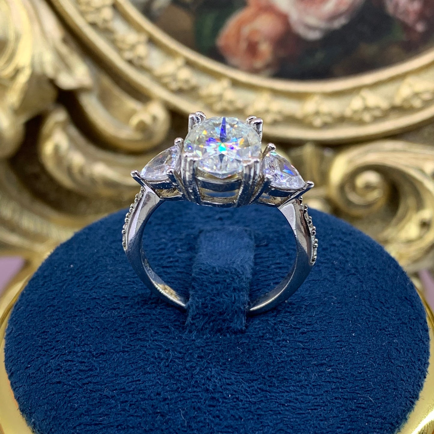 (Rebecca)「Buy 1 get 1or 1 necklace for free」 3CT Moissanite 925 Sterling Silver Ring