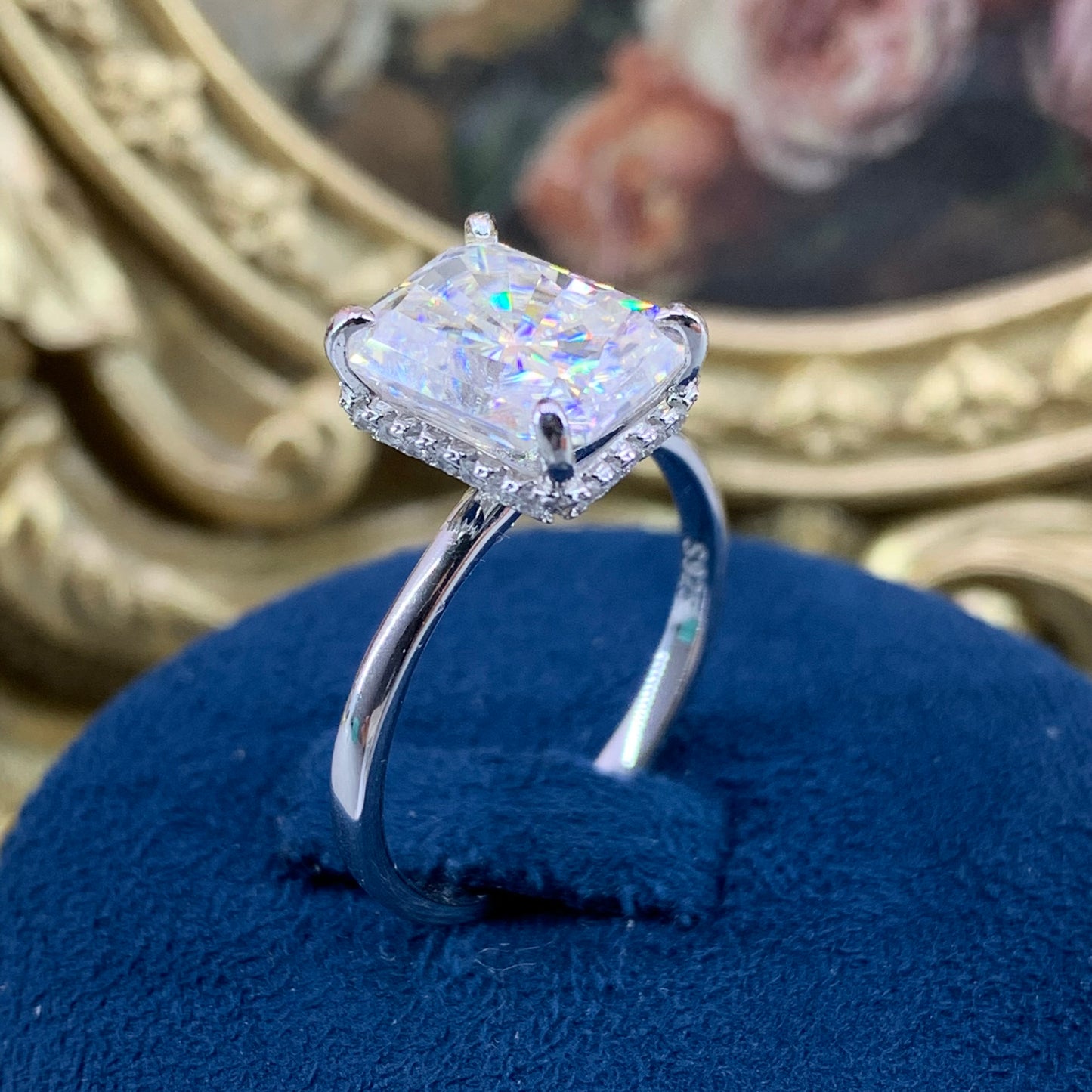 (Luna)「Buy 1 get 2 band ring or necklace for free」 4CT Moissanite 925 Sterling Silver Ring