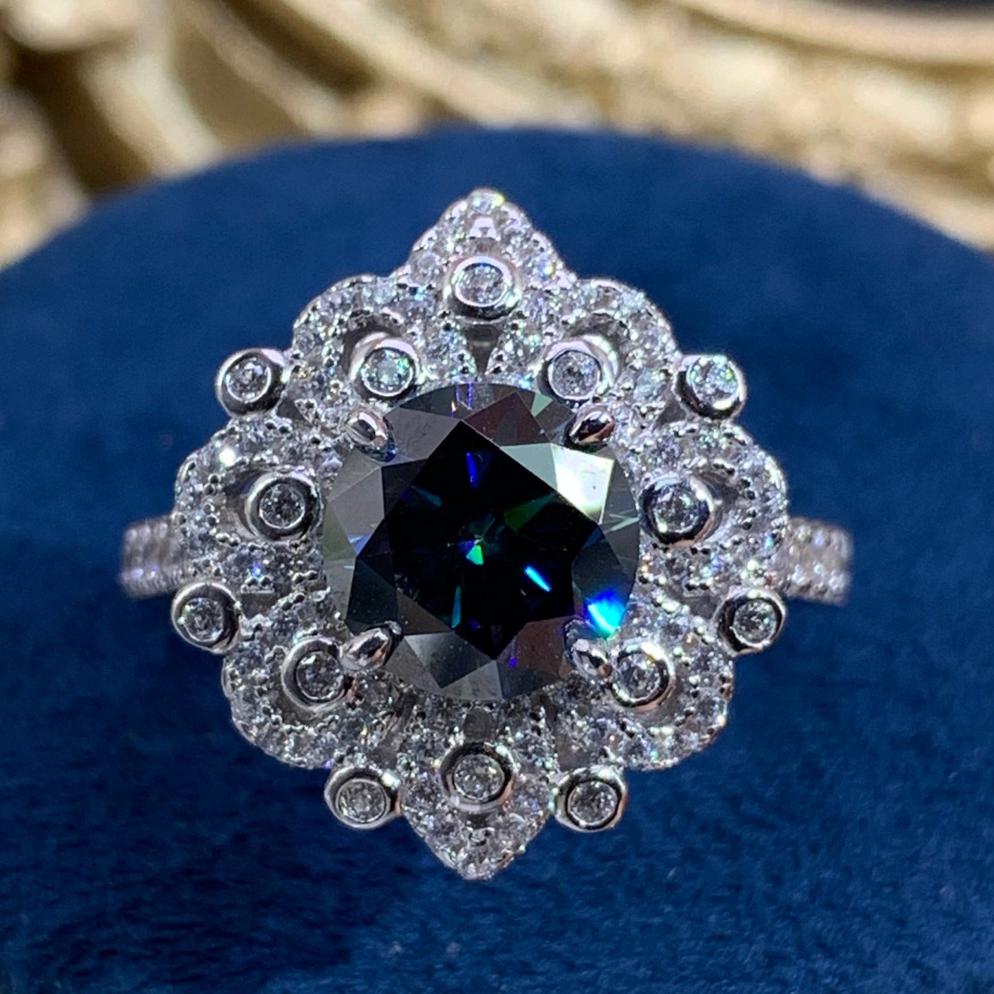 (Dahlia) 「Buy 1 get 1 Necklaces for free」2CT moissanite 925 Sterling Silver ring