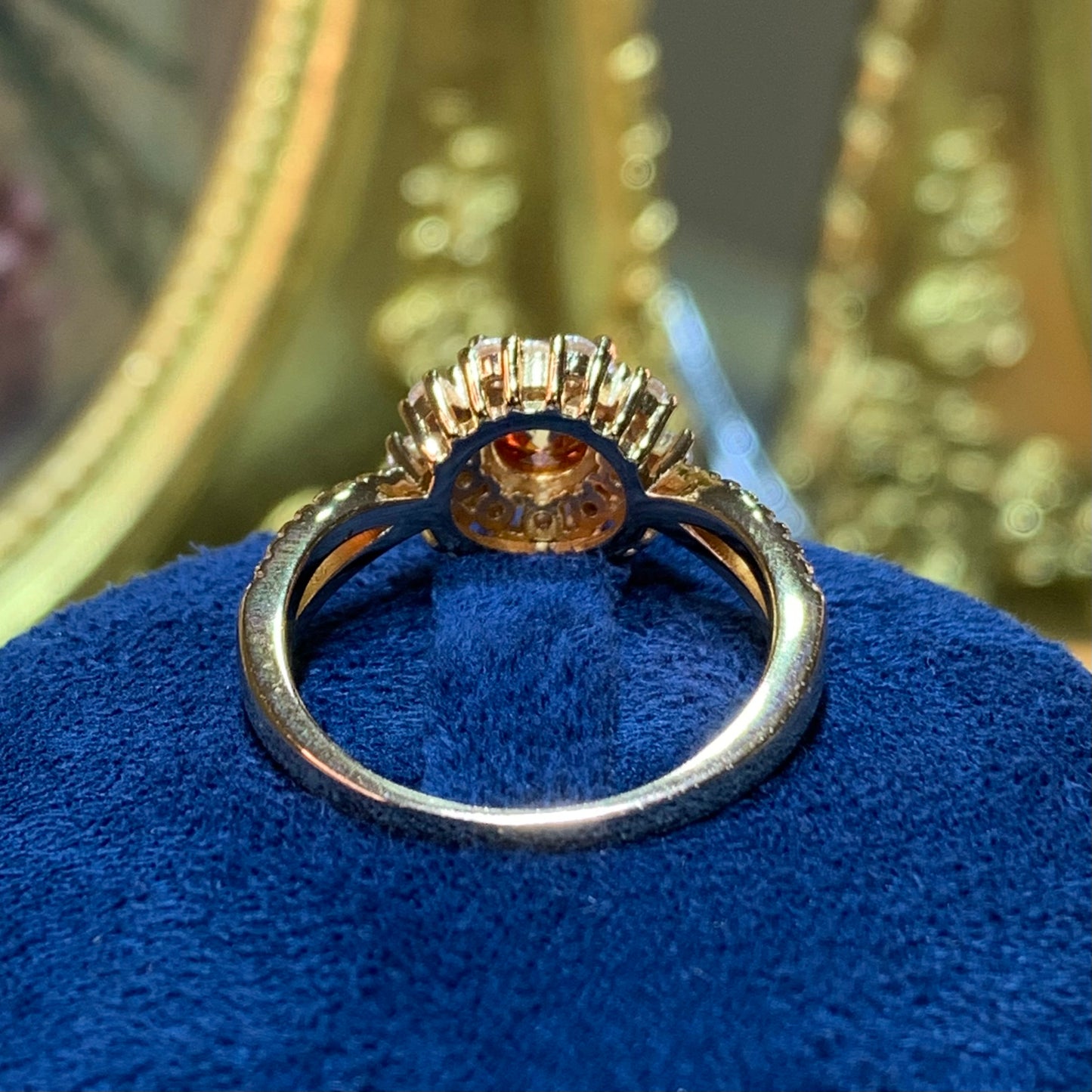 (SUNFLOWER) 「Buy 1 get 1 V shape ring for free」1 CT Moissanite 925 Sterling Silver Ring