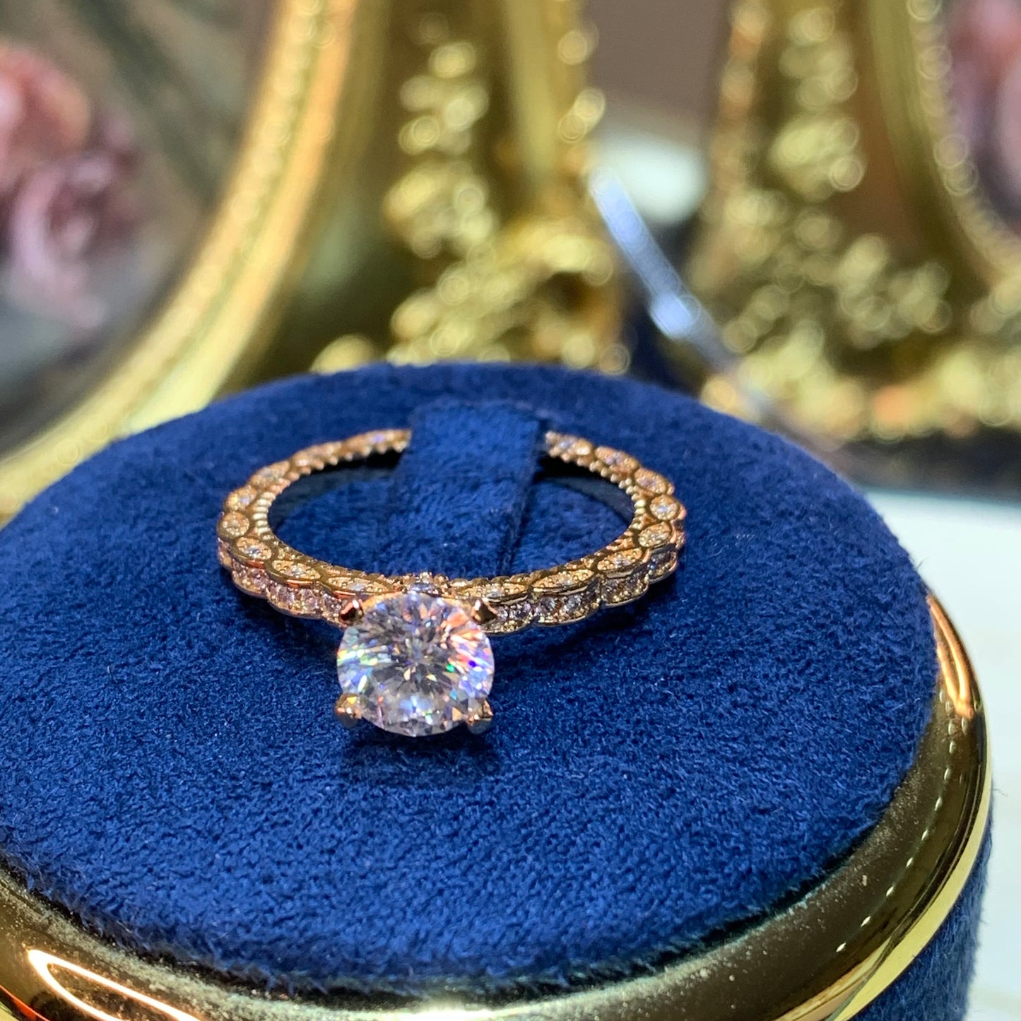 (PRINCESS) 「Buy 1 get 1 band ring for free」1CT Moissanite ring