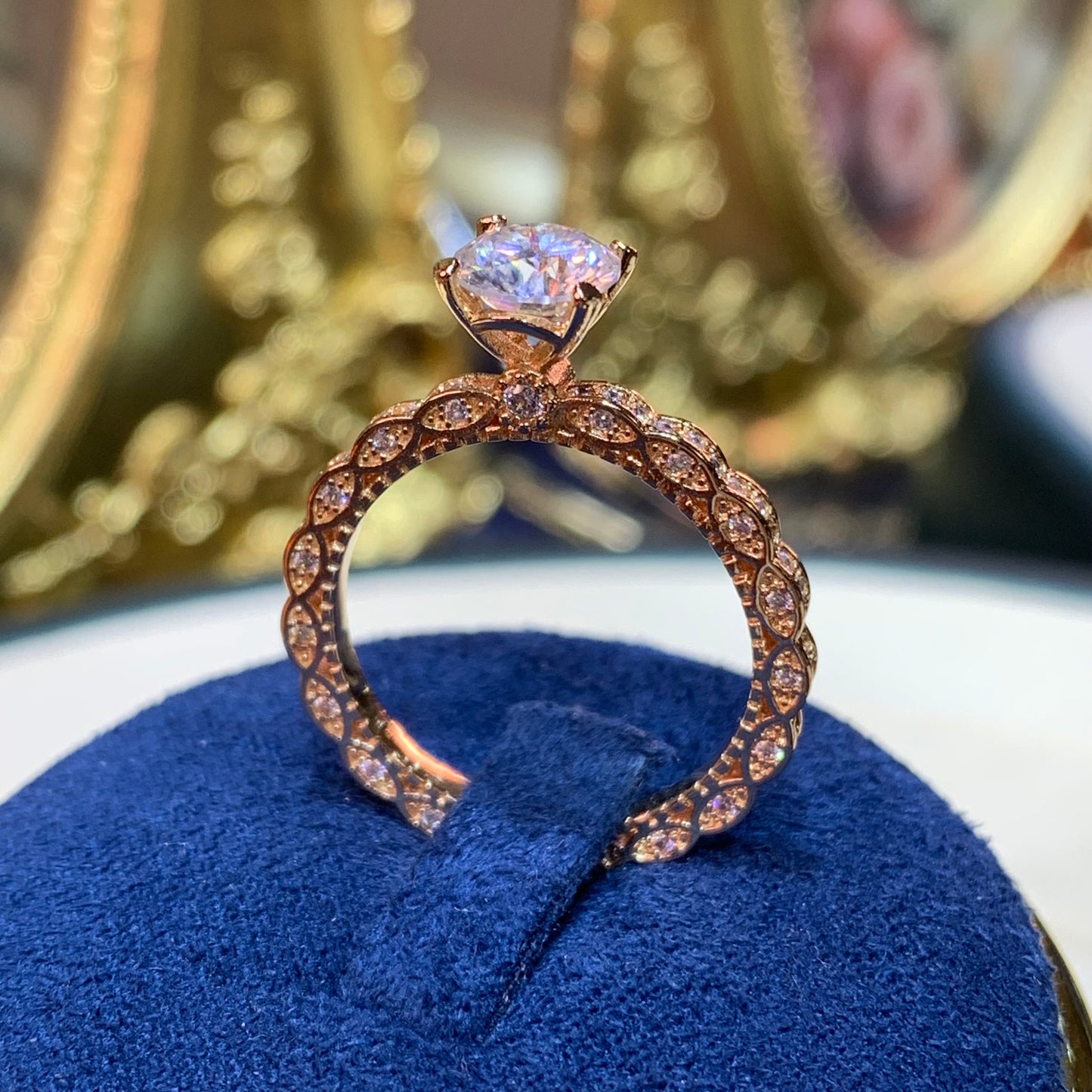(PRINCESS) 「Buy 1 get 1 band ring for free」1CT Moissanite ring