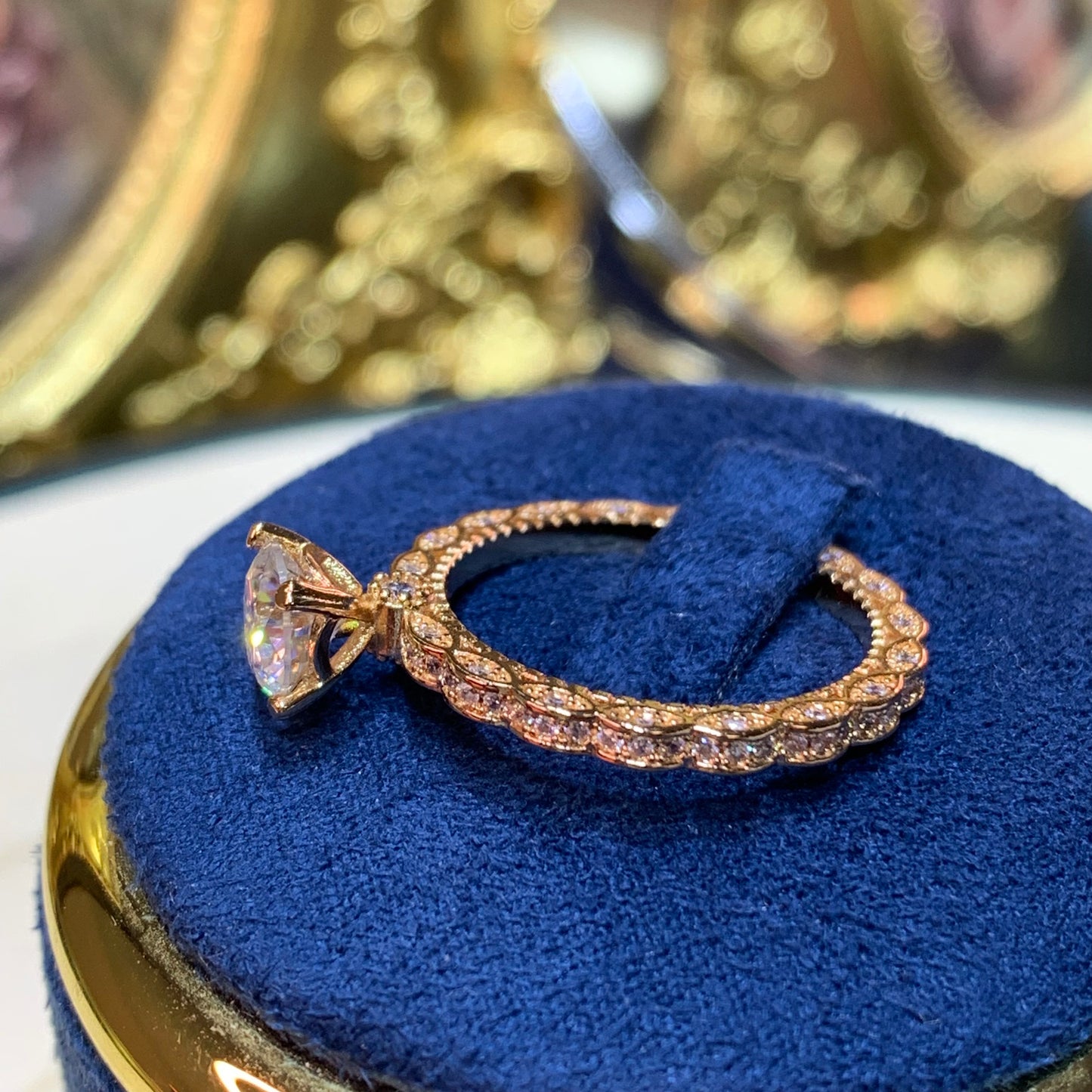 (PRINCESS) 「Buy 1 get 1 band ring for free」1CT Moissanite ring