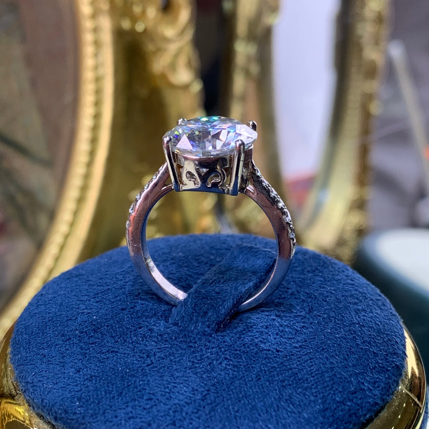 (DORA)「Buy 1 get band ring OR necklace for free」 1-5CT Moissanite 925 Sterling Silver Ring
