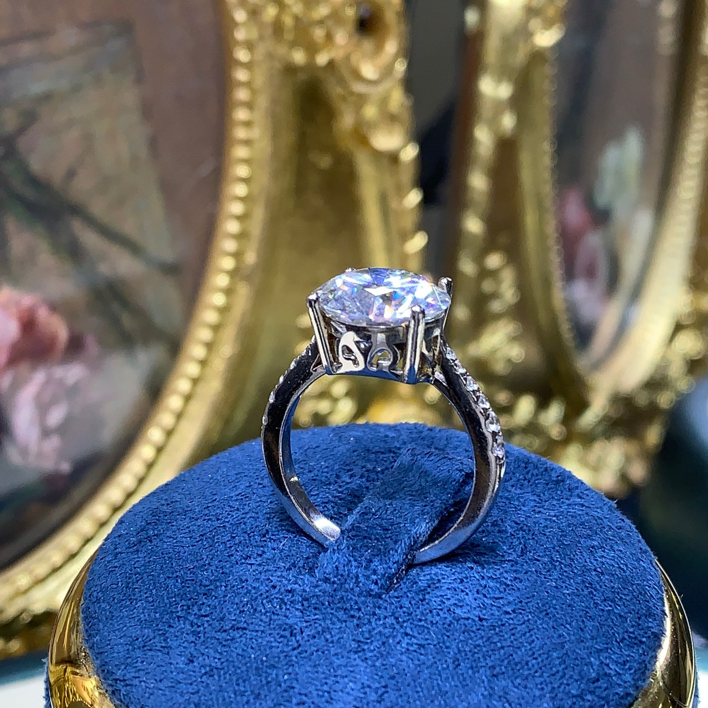 (DORA)「Buy 1 get band ring OR necklace for free」 1-5CT Moissanite 925 Sterling Silver Ring