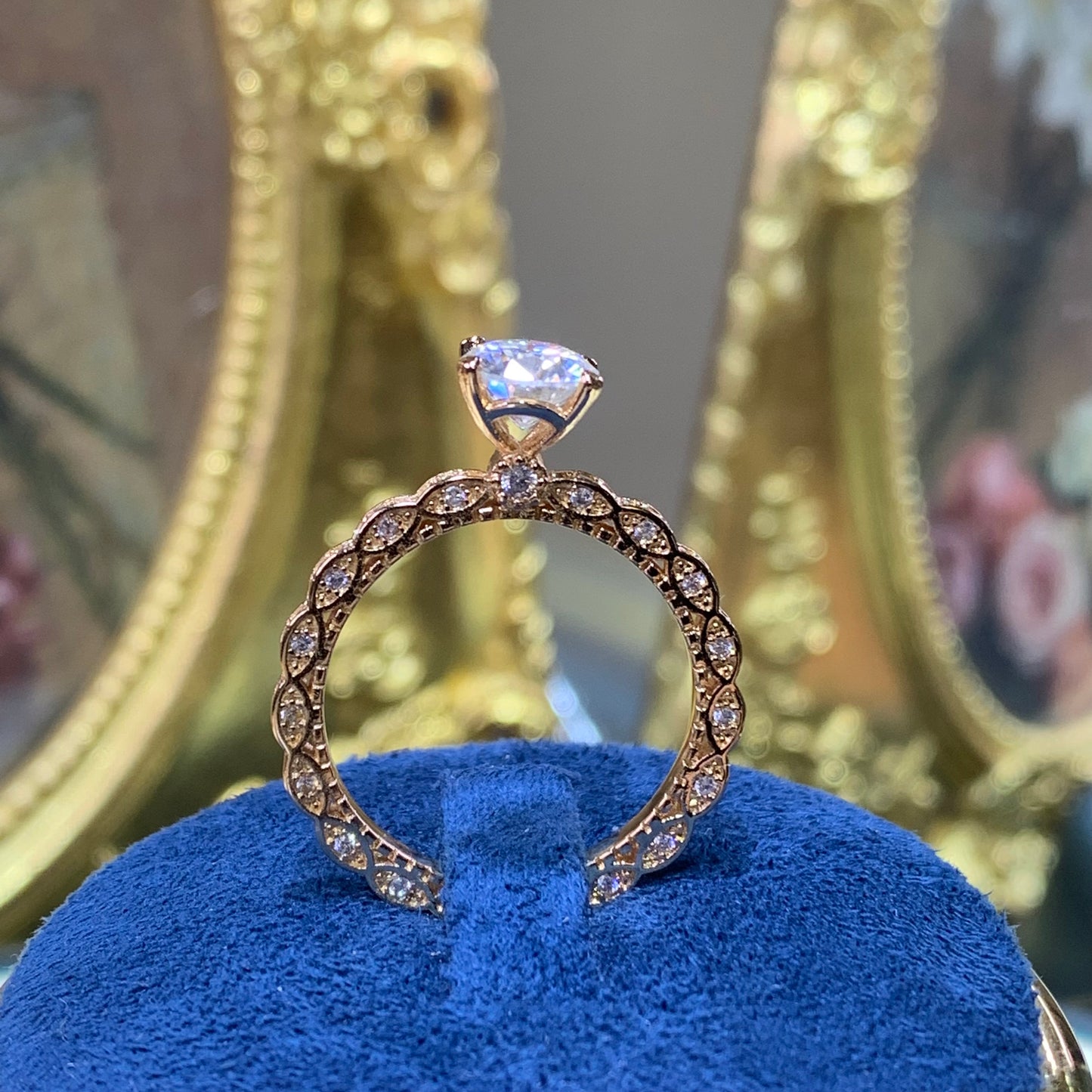 (PRINCESS) 「Buy 1 get 1 band ring for free」1CT Moissanite ring