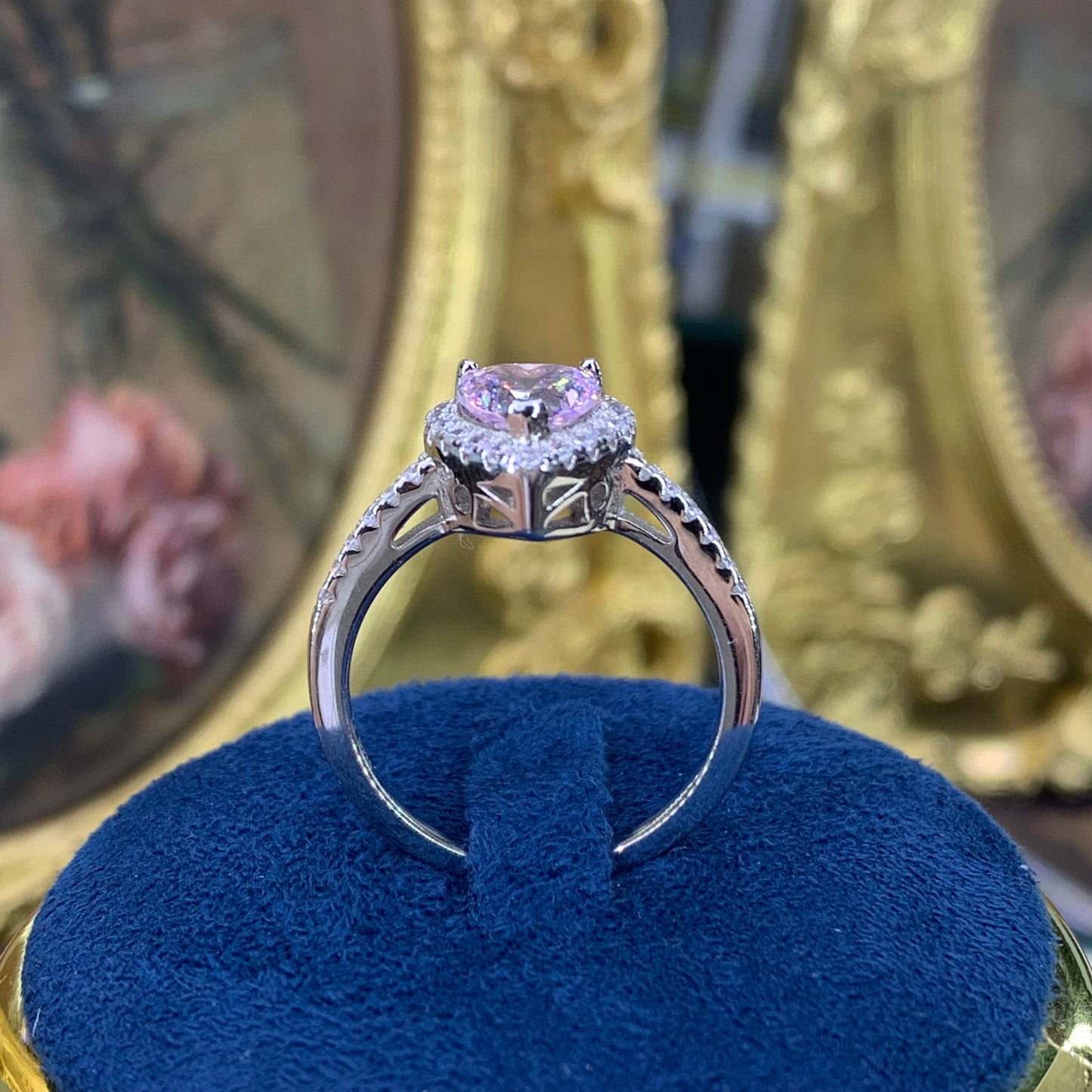 (SWEETHEART) 1 CT Artificial Gemstone 925 Sterling Silver Ring