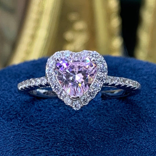 (SWEETHEART) 1 CT Artificial Gemstone 925 Sterling Silver Ring
