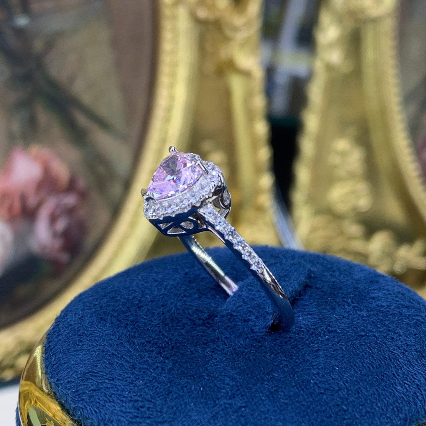 (SWEETHEART) 1 CT Artificial Gemstone 925 Sterling Silver Ring