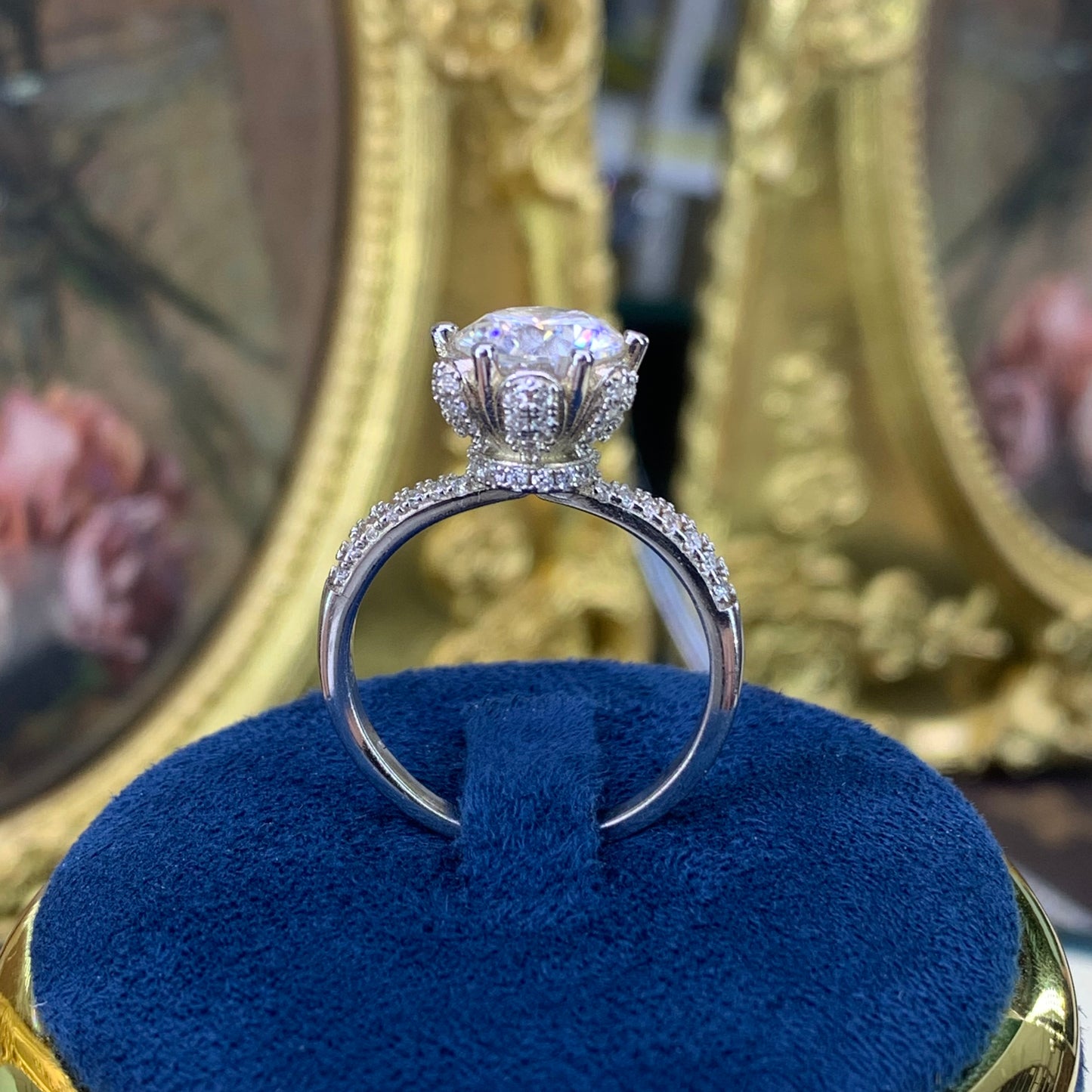 (QUEEN)「Buy 1 get 1or 2 band ring for free」 1-2CT Moissanite 925 Sterling Silver Ring