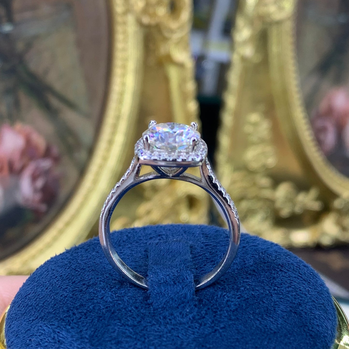(CLARA)「Buy 1-2 CT get 1 or 2 band ring for free 」 0.5-2CT Moissanite 925 Sterling Silver Ring