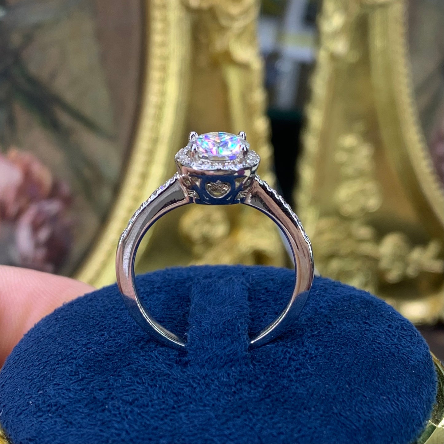(HYDRANGEA)「Buy 1-2 CT get 1 or 2 band ring for free 」 1-2CT Moissanite 925 Sterling Silver Ring