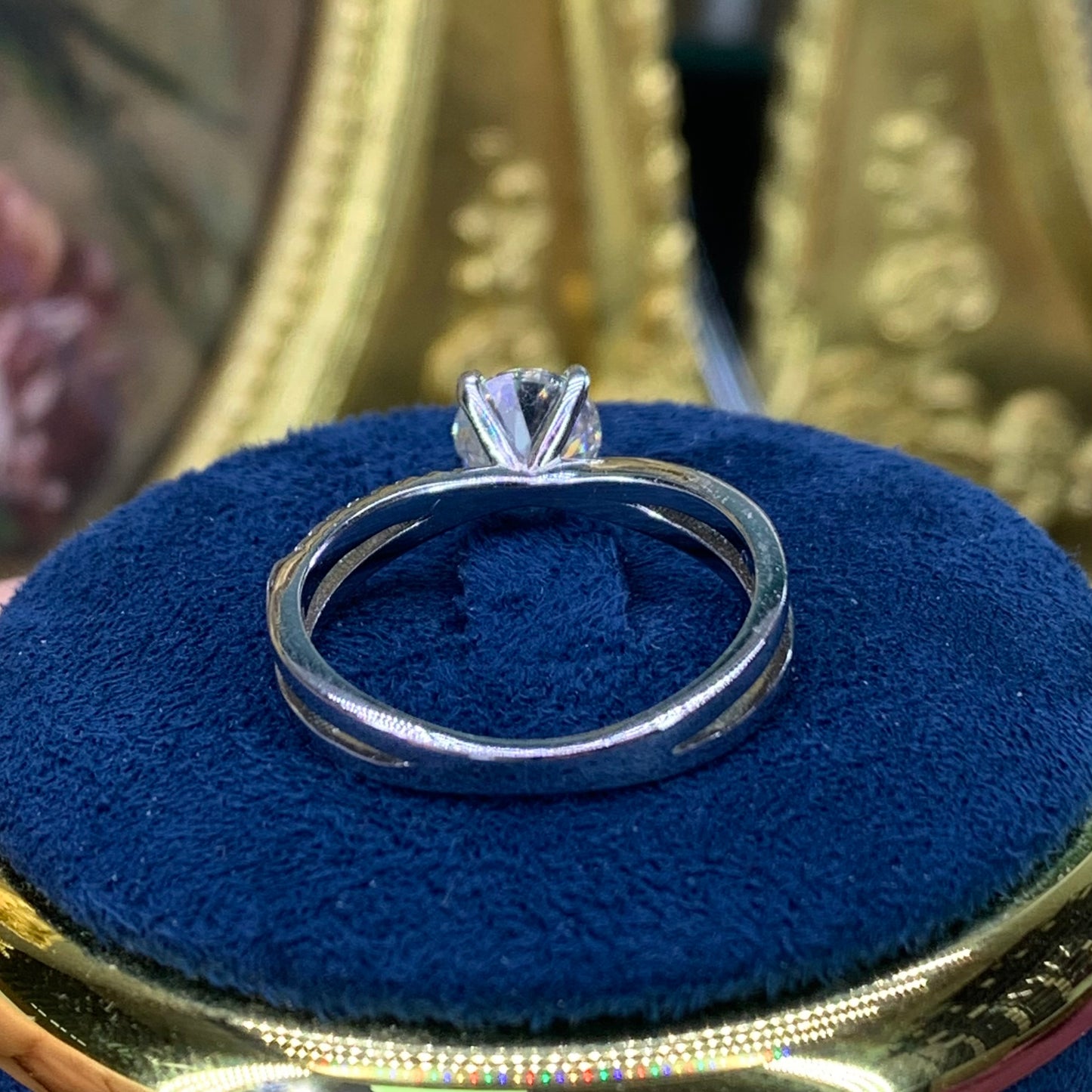 (ANGELA)「Buy 1 get 1 band ring for free」 1CT Moissanite 925 Sterling Silver Ring