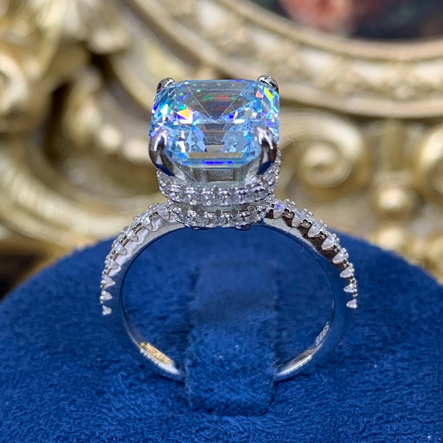 (Lana) 「Buy 1 get 1 band ring for free」3.5CT Artificial Gemstone S925 Ring